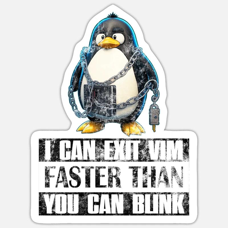 I Can Exit VIM Faster Than You Can Blink Linux - Sticker Größe S (10 x 10 cm) - Mattweiß