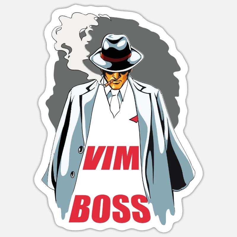 I Exit VIM Like a Boss for Linux Coder and Hacker - Sticker Größe S (10 x 10 cm) - Mattweiß
