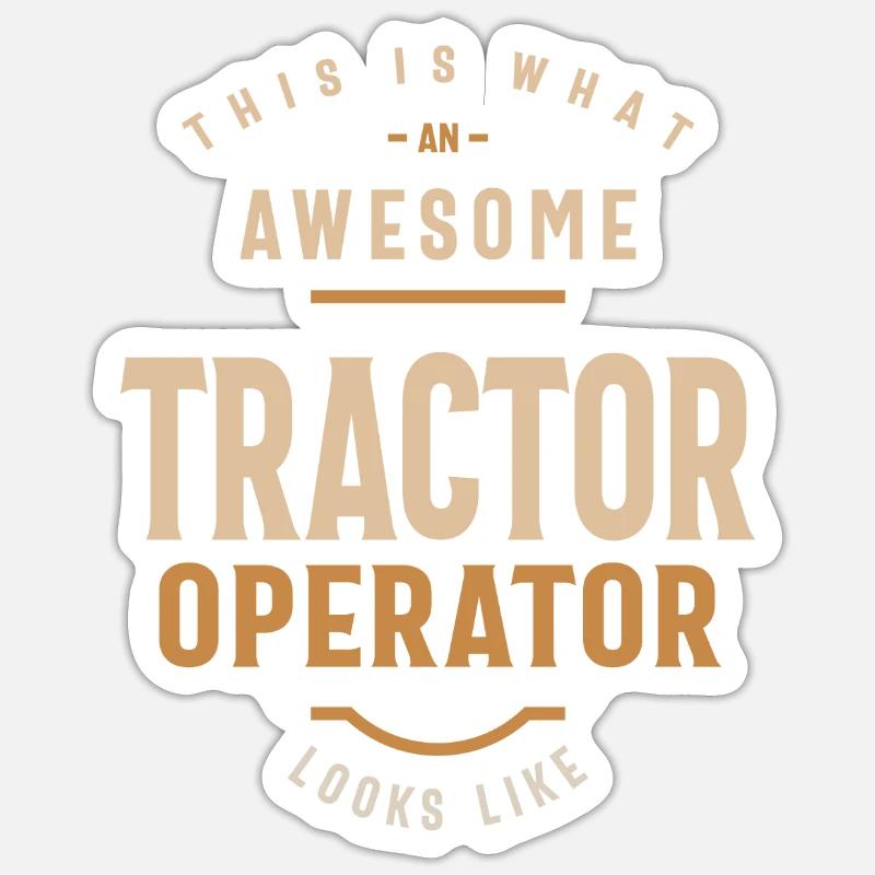 Tractor Operator - Sticker size S (10 x 10 cm) - white matte