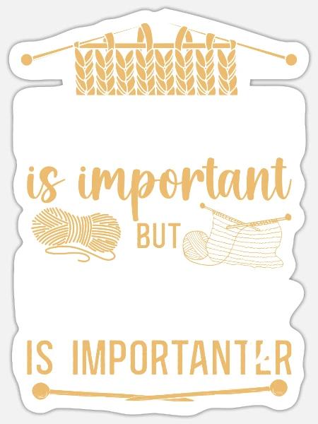 Knitting Knitter Education Is - Sticker Größe S (10 x 10 cm) - Mattweiß