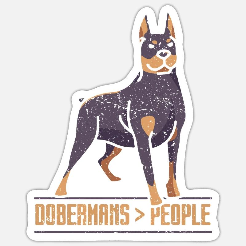 Dobermann > umani Cani Doberman Doberman Doberman Doberman - Sticker formato S (10 x 10 cm) - bianco opaco