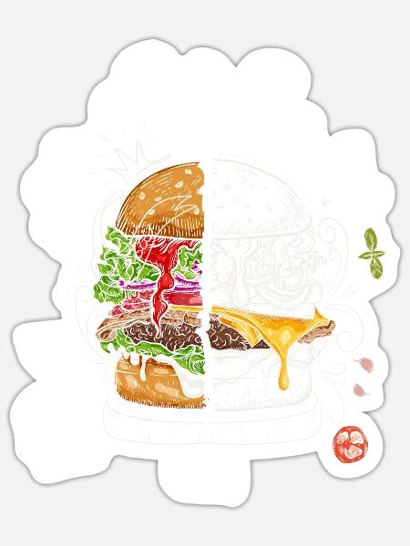 Best Burger Tafel - Rezept - Sticker Größe S (10 x 10 cm) - Mattweiß