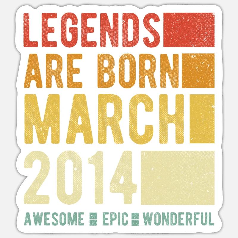Anniversaire Mars 2014 - Sticker taille S (10 x 10 cm) - blanc mat