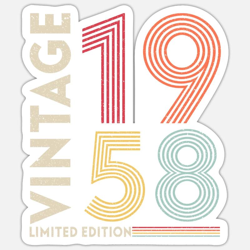 Millésime 1958 Edition limitée - Sticker taille S (10 x 10 cm) - blanc mat