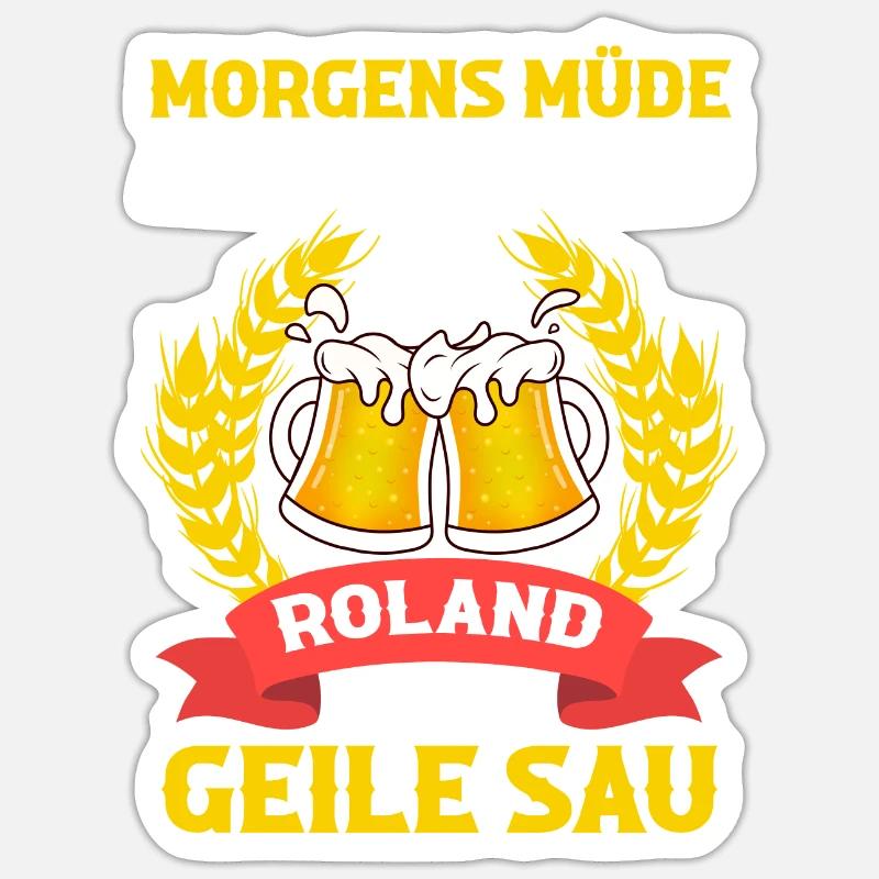 Roland - Sticker Größe S (10 x 10 cm) - Mattweiß