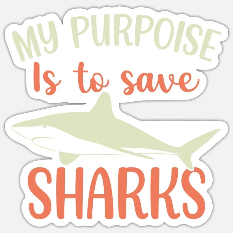 Requins Requins plongeurs Requin - Sticker taille S (10 x 10 cm) - blanc mat
