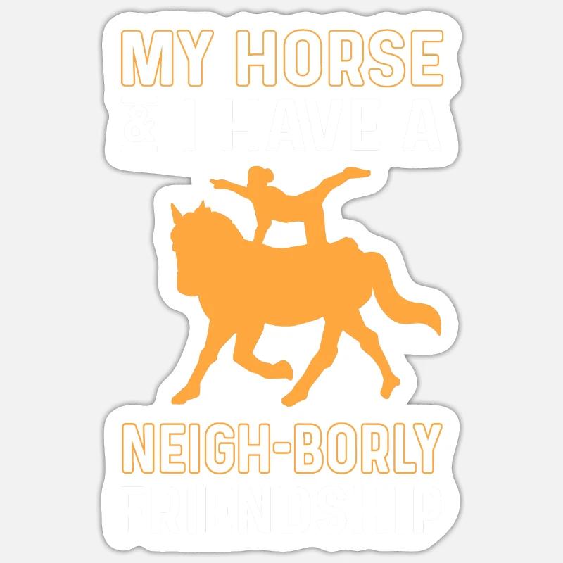 Mon cheval - Sticker taille S (10 x 10 cm) - blanc mat