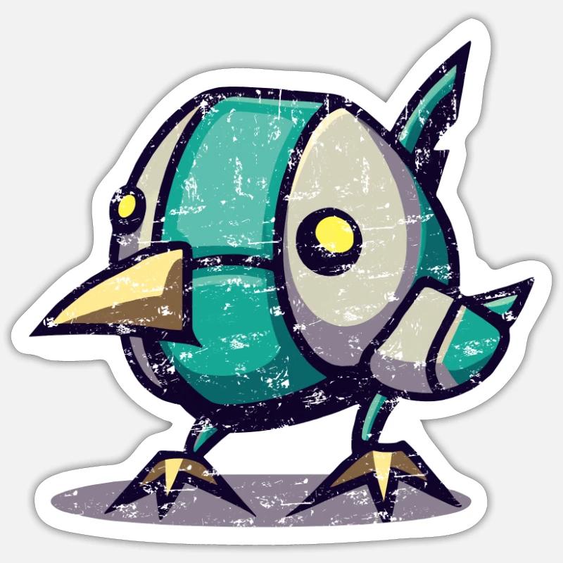 Robot Chick Bird - Sticker size S (10 x 10 cm) - white matte