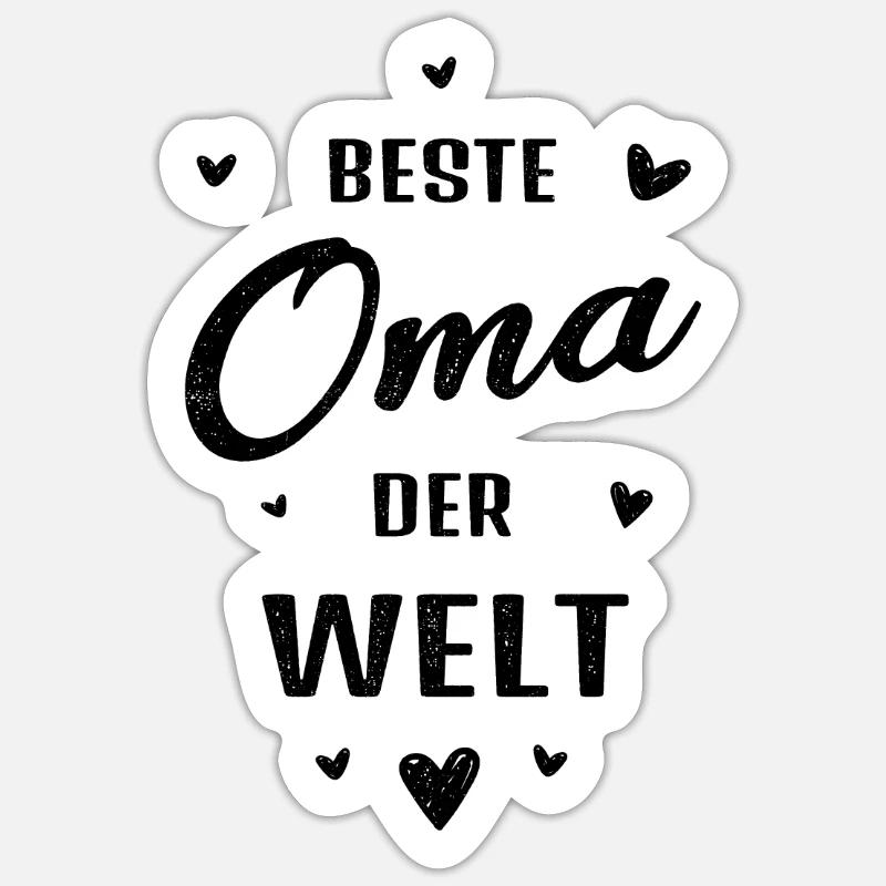 Beste Oma der Welt Großmutter Omi Spruch Muttertag Sticker Größe S (10 x 10 cm)