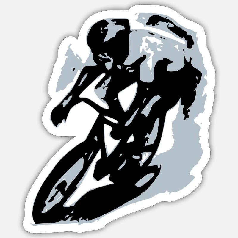 Der Radfahrer - Sticker Größe S (10 x 10 cm) - Mattweiß