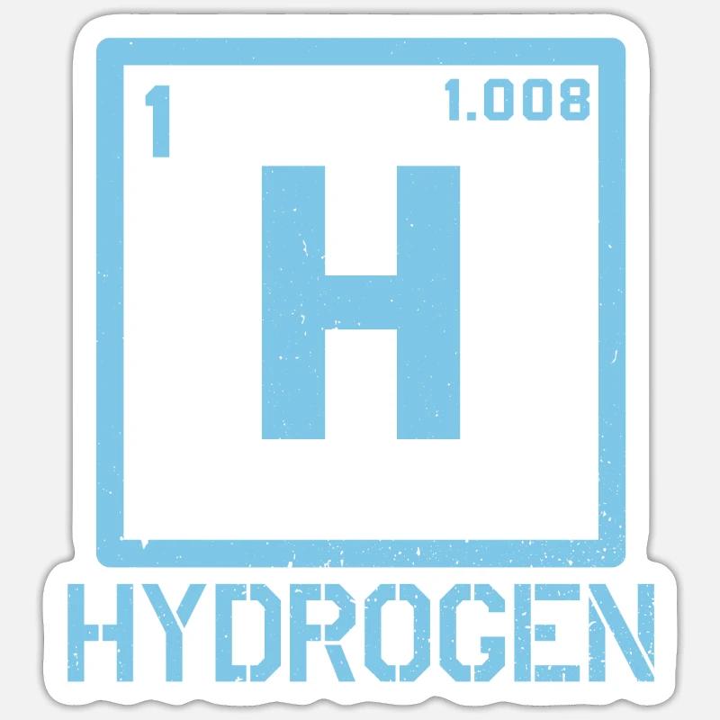 Élément hydrogène Énergie hydrogène - Sticker taille S (10 x 10 cm) - blanc mat