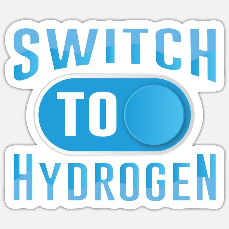 Passer à l’hydrogène énergie hydrogène Sticker taille S (10 x 10 cm)