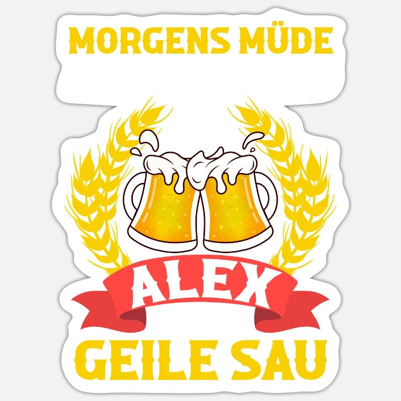 Alex - Sticker Größe S (10 x 10 cm) - Mattweiß