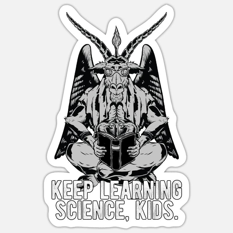 Baphomet Keep learning science Mème Sticker taille S (10 x 10 cm)