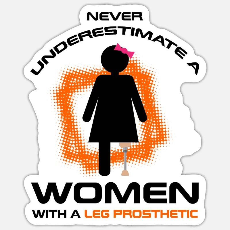 Beinprothesendesign und Beinprothesen - Sticker Größe S (10 x 10 cm) - Mattweiß