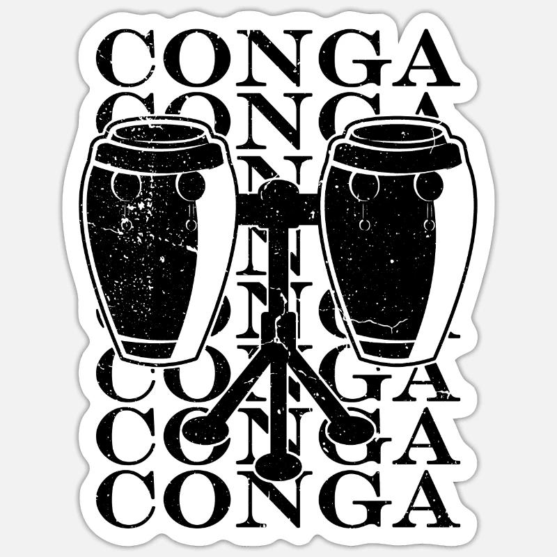 Conga Percussion Instrument Drummer Conga Player Sticker size S (10 x 10 cm)
