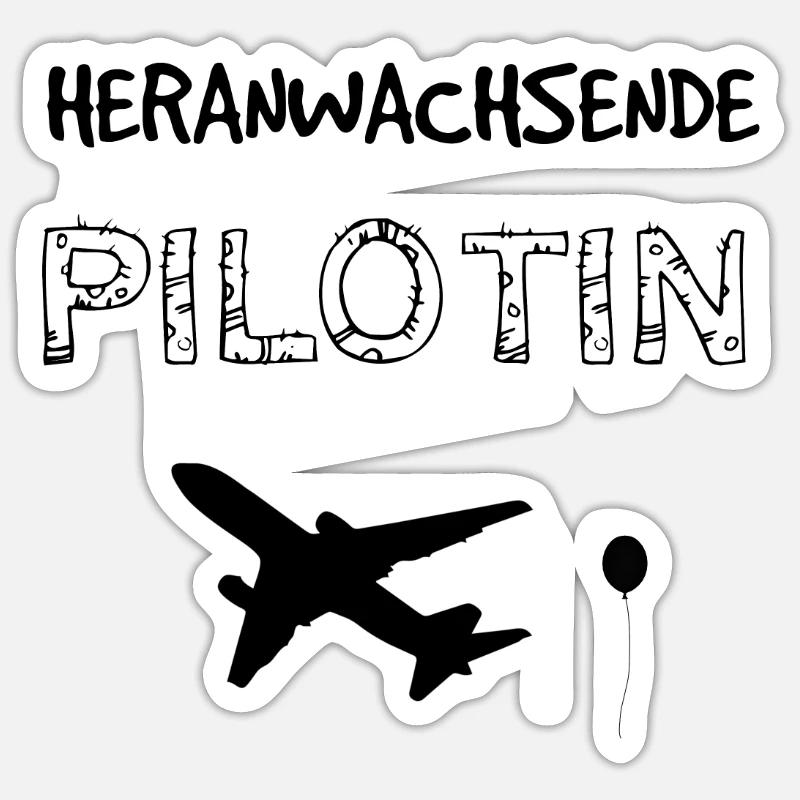 Heranwachsende Pilotin Sticker Größe S (10 x 10 cm)