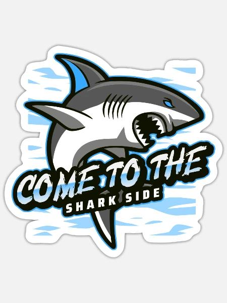 come to the shark side - Sticker Größe S (10 x 10 cm) - Mattweiß