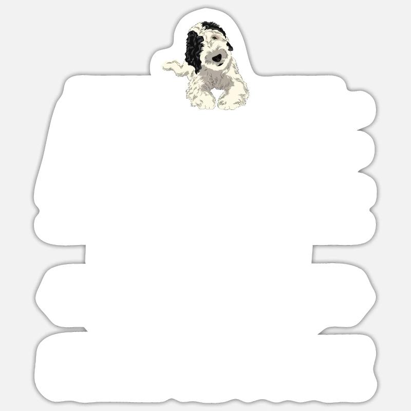 Sheepadoodle Doodle Hund - Sticker Größe S (10 x 10 cm) - Mattweiß