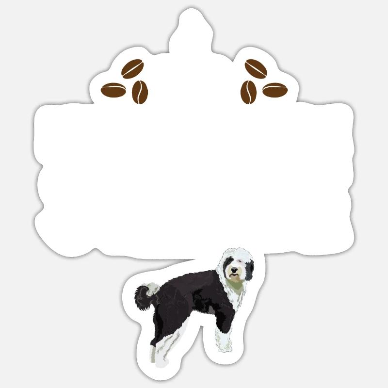 Sheepadoodle Doodle Dog - Sticker taille S (10 x 10 cm) - blanc mat