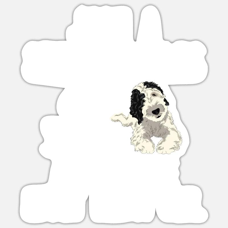 Sheepadoodle Doodle Dog - Sticker taille S (10 x 10 cm) - blanc mat