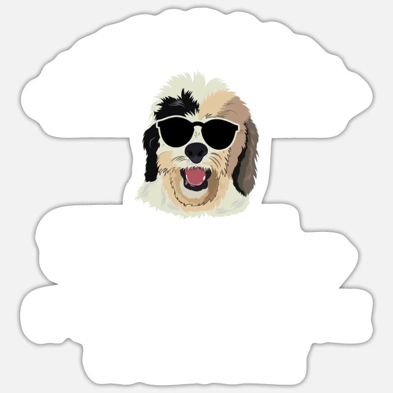 Sheepadoodle Doodle Dog - Sticker taille S (10 x 10 cm) - blanc mat