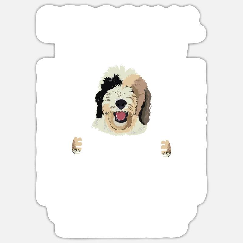 Sheepadoodle Doodle Hund Sticker Größe S (10 x 10 cm)