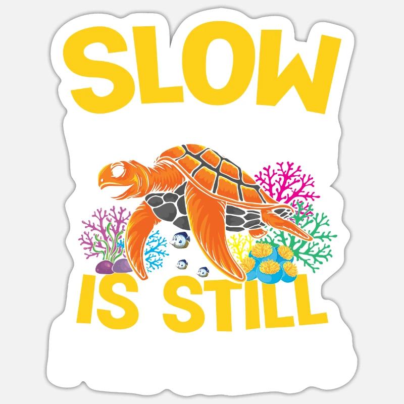 SLOW PROGRESS IS STILL PROGRESS - Sticker Größe S (10 x 10 cm) - Mattweiß