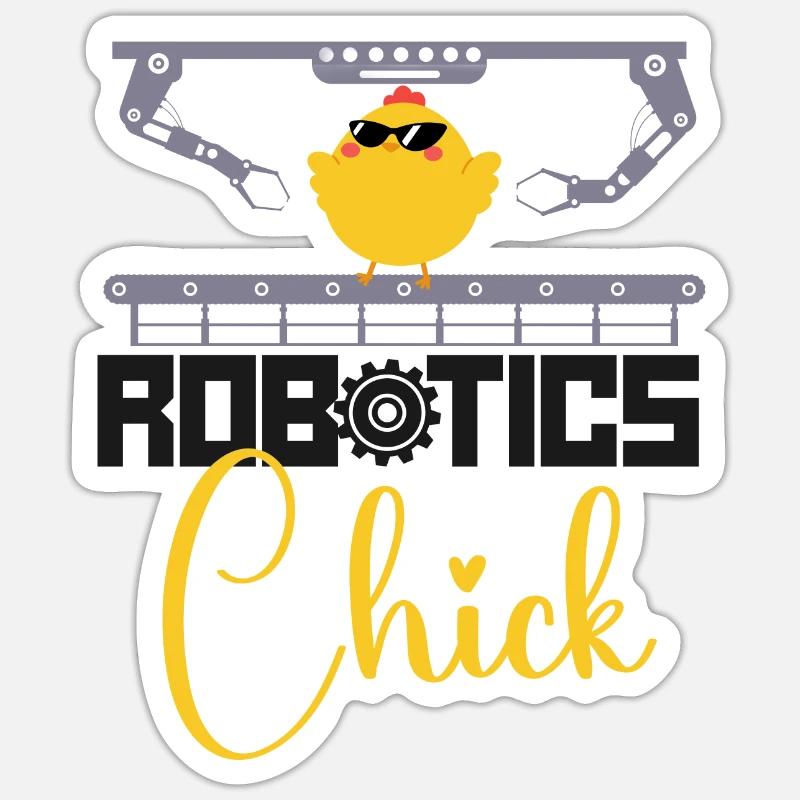 Robot Robotics Engineer Cool - Sticker size S (10 x 10 cm) - white matte