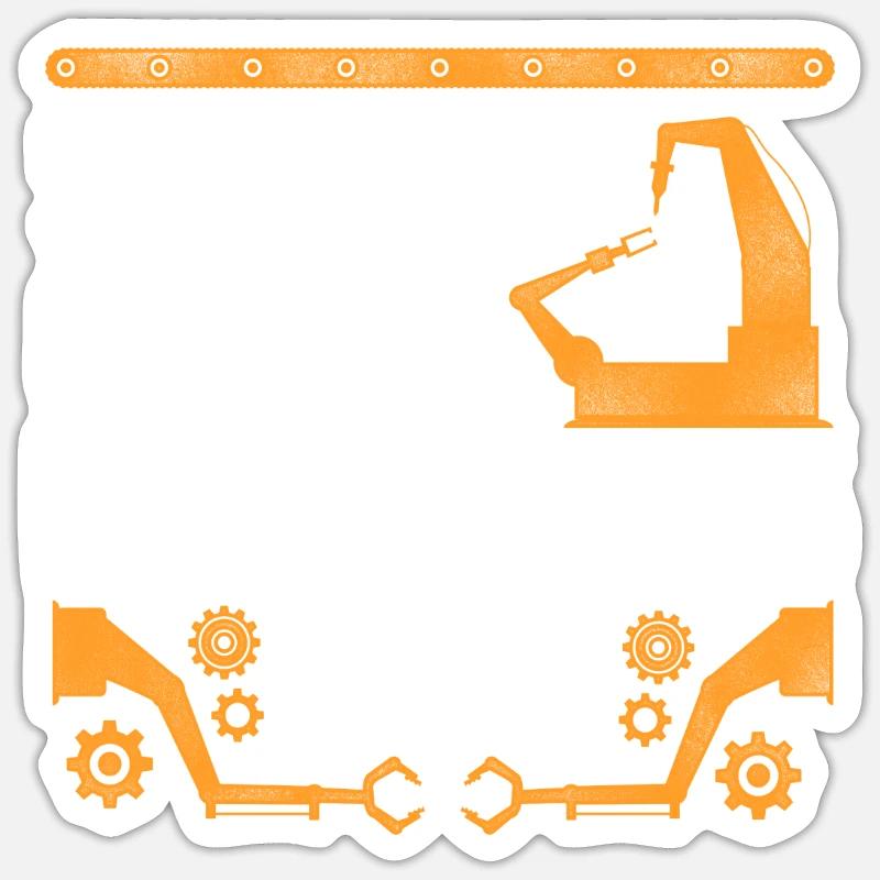 Robot Robotics Engineer Vintage - Sticker Größe S (10 x 10 cm) - Mattweiß