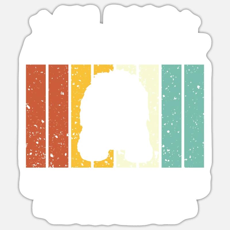 Sheepadoodle Doodle Hund - Sticker Größe S (10 x 10 cm) - Mattweiß