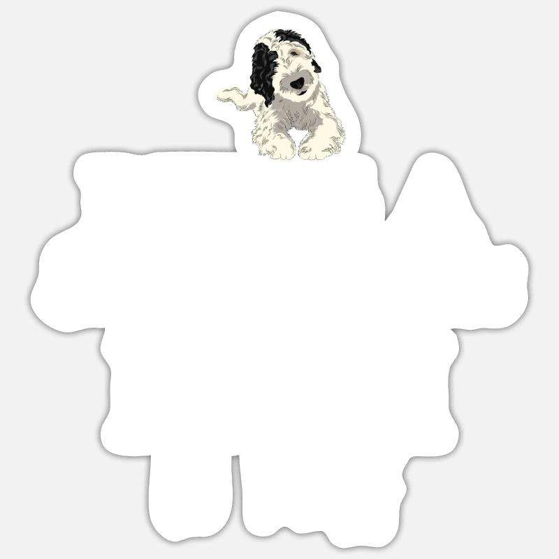 Sheepadoodle Doodle Dog - Sticker taille S (10 x 10 cm) - blanc mat