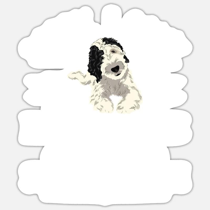 Sheepadoodle Doodle Dog - Sticker taille S (10 x 10 cm) - blanc mat