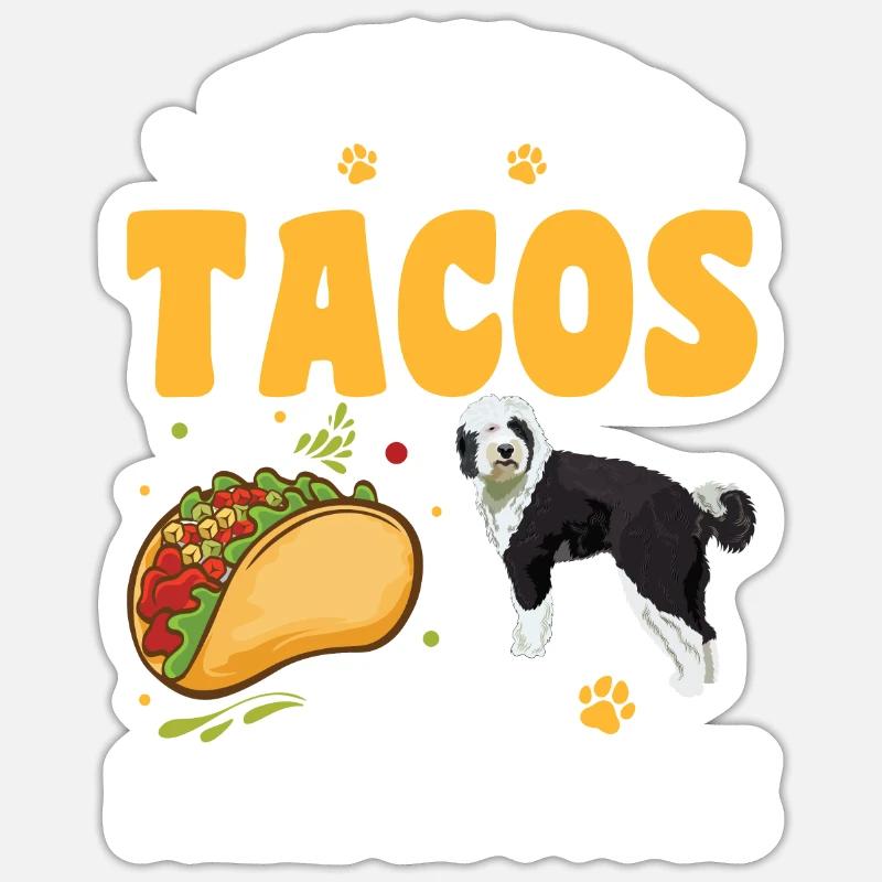 Sheepadoodle Doodle Dog - Sticker taille S (10 x 10 cm) - blanc mat