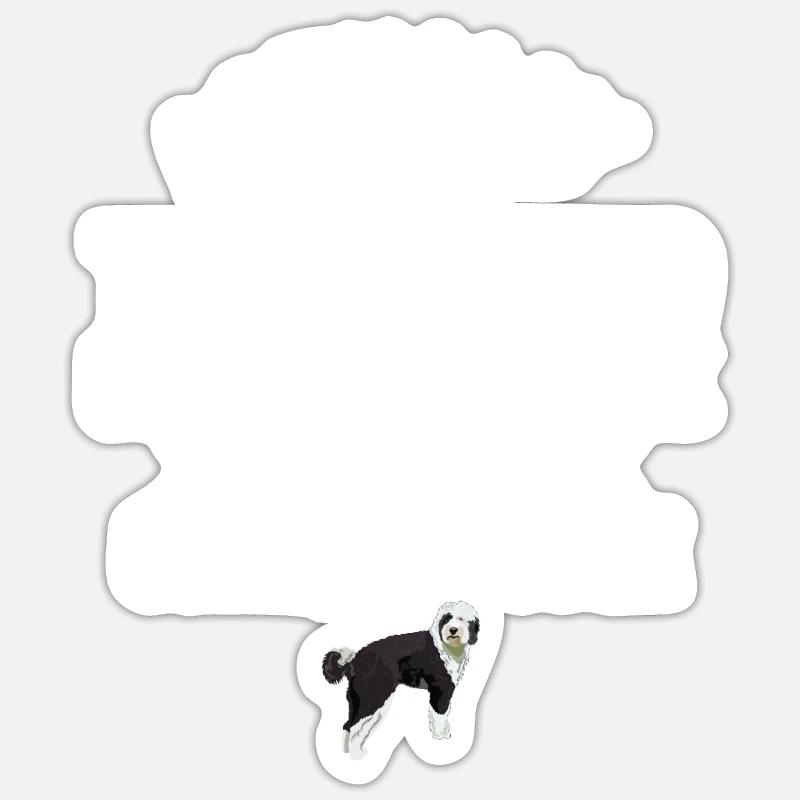 Sheepadoodle Doodle Dog - Sticker taille S (10 x 10 cm) - blanc mat