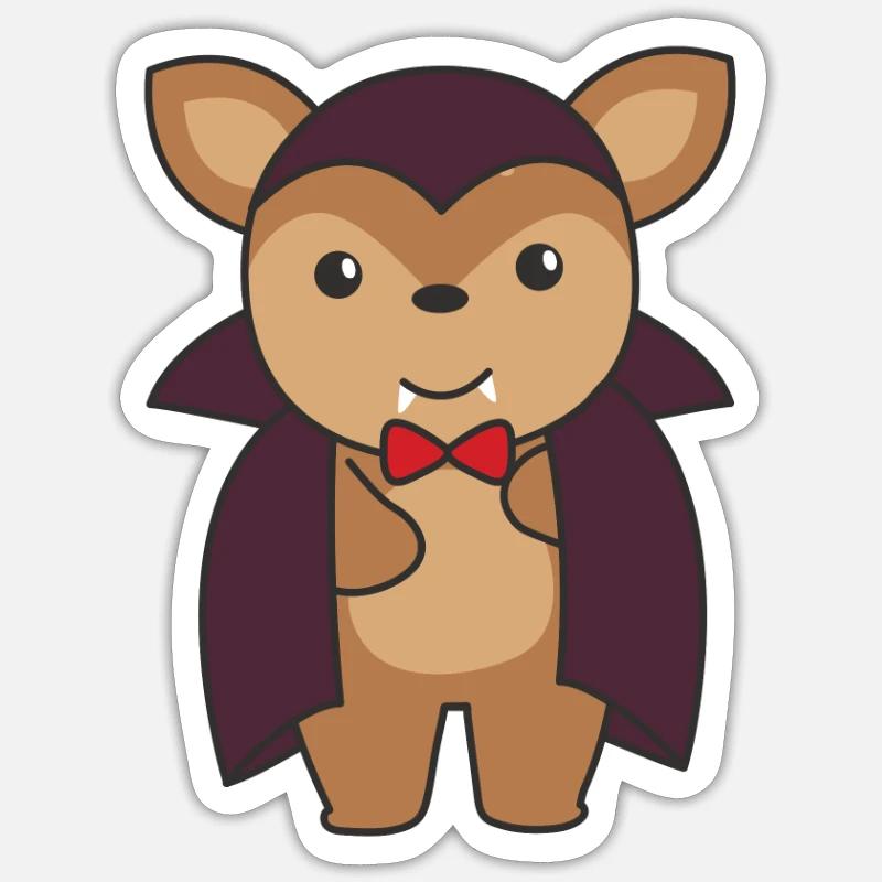 Deer Halloween Cute Devil Vampire Costume Sticker size S (10 x 10 cm)