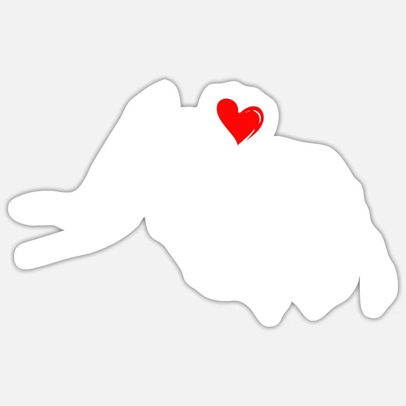 Mops Liebe High Five Sticker Größe S (10 x 10 cm)