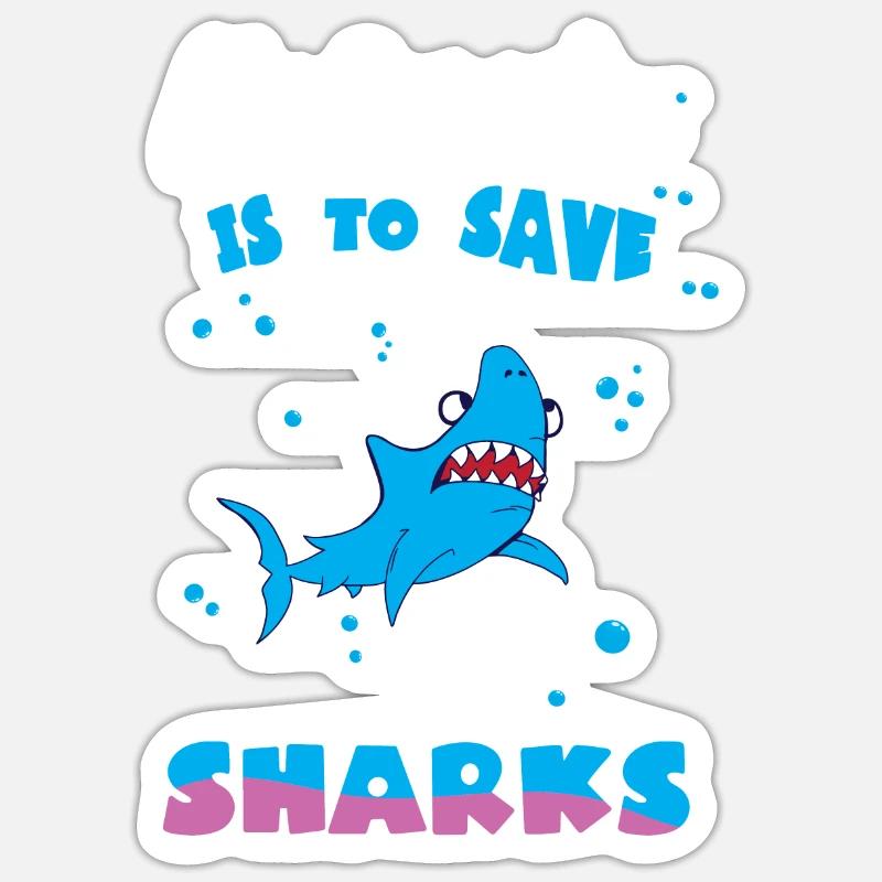 Requins Requins plongeurs Requin - Sticker taille S (10 x 10 cm) - blanc mat