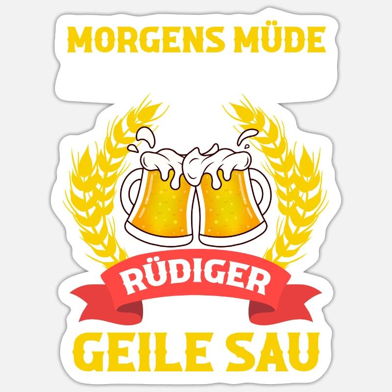Rüdiger - Sticker Größe S (10 x 10 cm) - Mattweiß