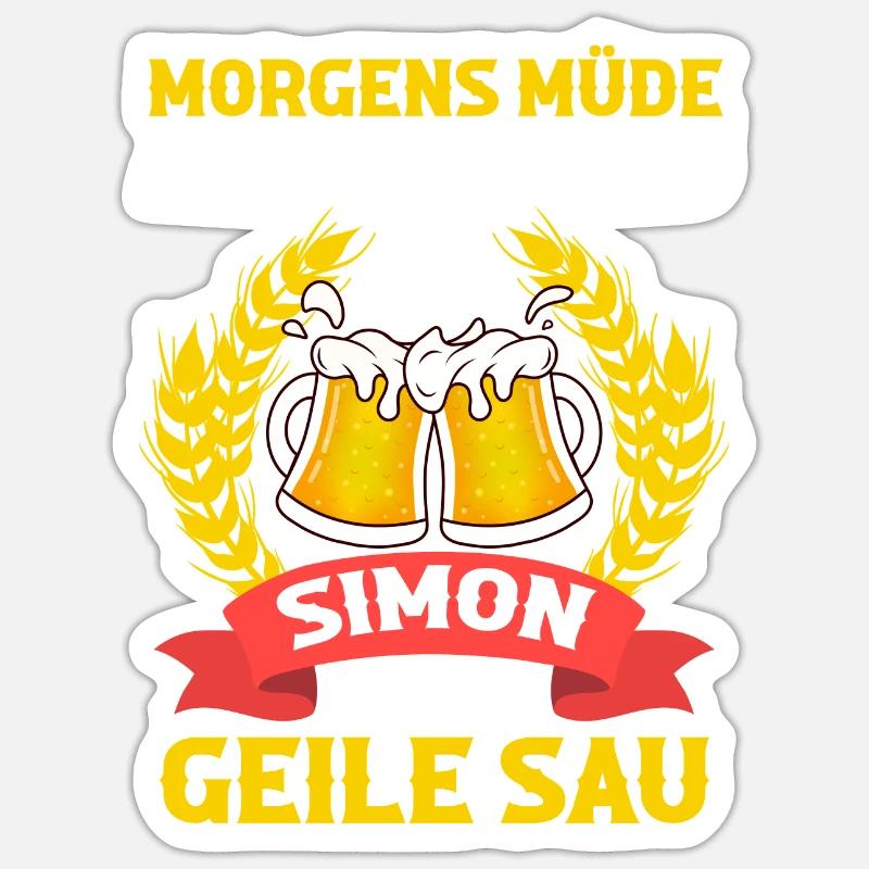 Simon - Sticker Größe S (10 x 10 cm) - Mattweiß
