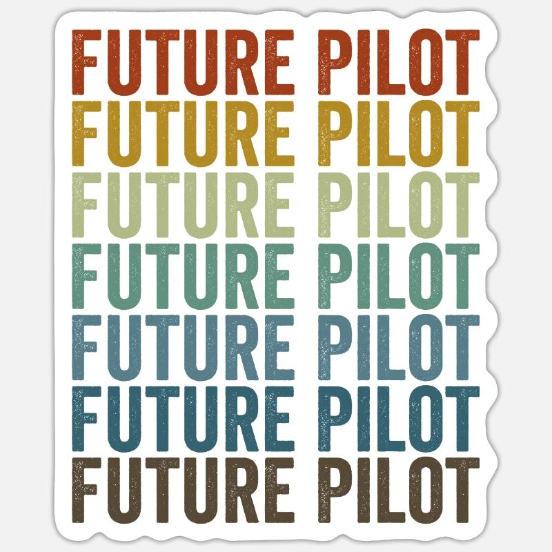 Zukünftiger Pilot Flugzeugpilot Luftfahrt - Sticker Größe S (10 x 10 cm) - Mattweiß