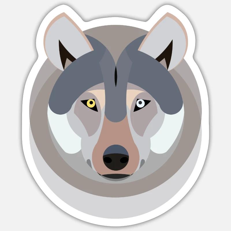 Wolf as a graphic - Sticker size S (10 x 10 cm) - white matte