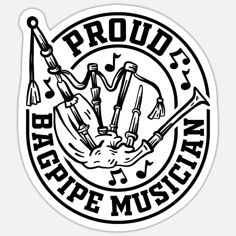 Fier musicien de cornemuse - Joueur de cornemuse Sticker taille S (10 x 10 cm)