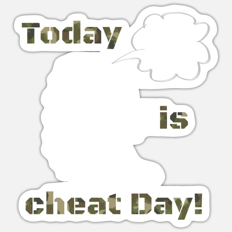 Cheat Day, - Sticker Größe S (10 x 10 cm) - Mattweiß
