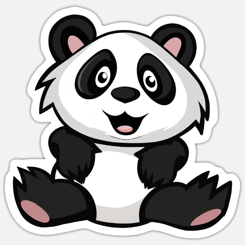 Panda - Sticker Größe S (10 x 10 cm) - Mattweiß