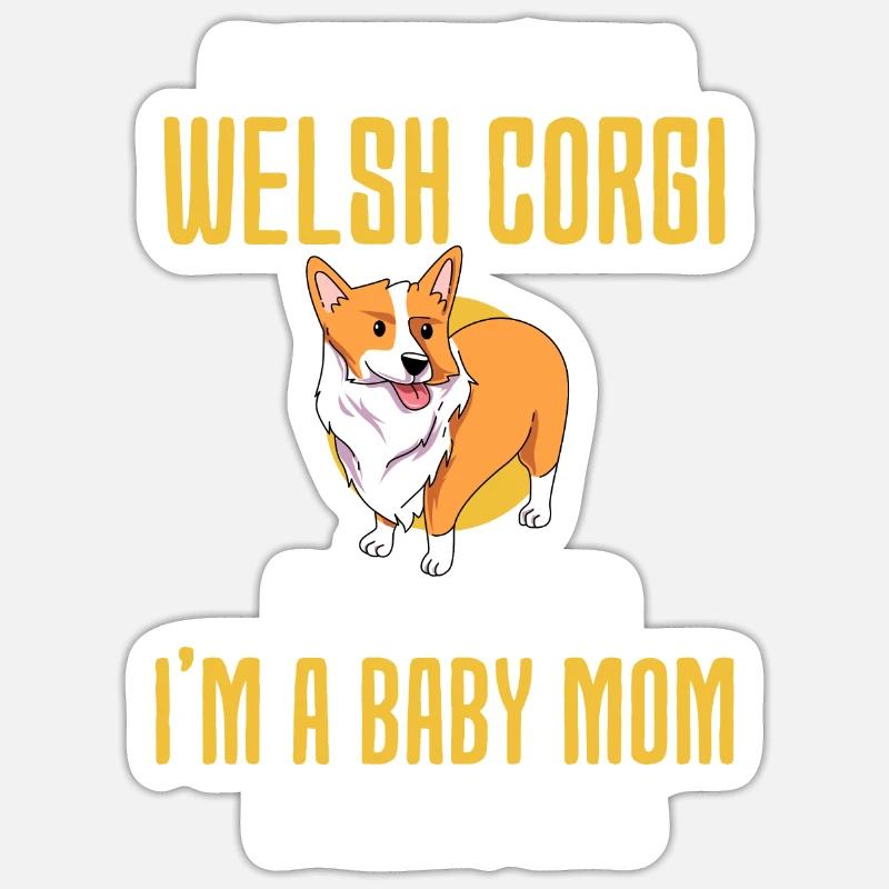 Welsh Corgi - Sticker Größe S (10 x 10 cm) - Mattweiß