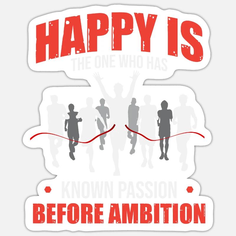 Halbmarathon: Leidenschaft vor Ehrgeiz Sticker Größe S (10 x 10 cm)