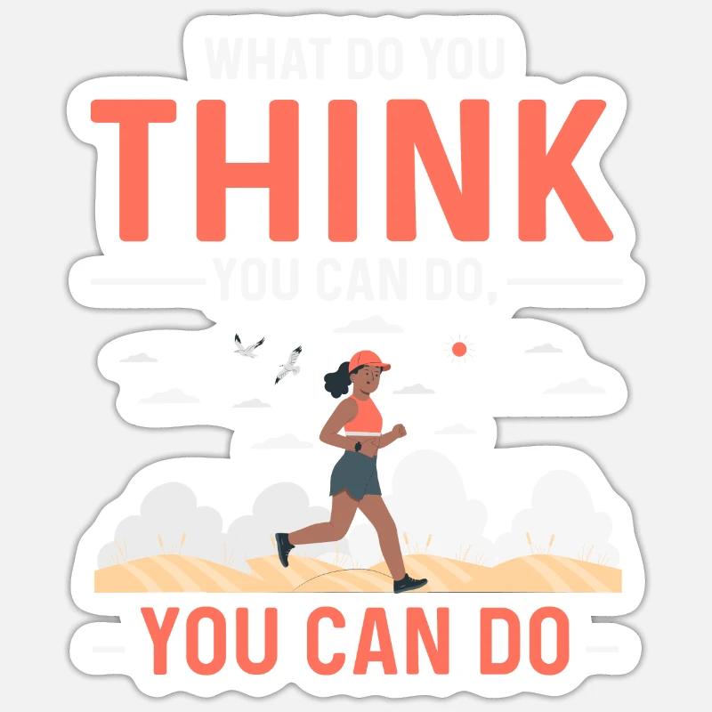 Lauftraining - Sticker Größe S (10 x 10 cm) - Mattweiß