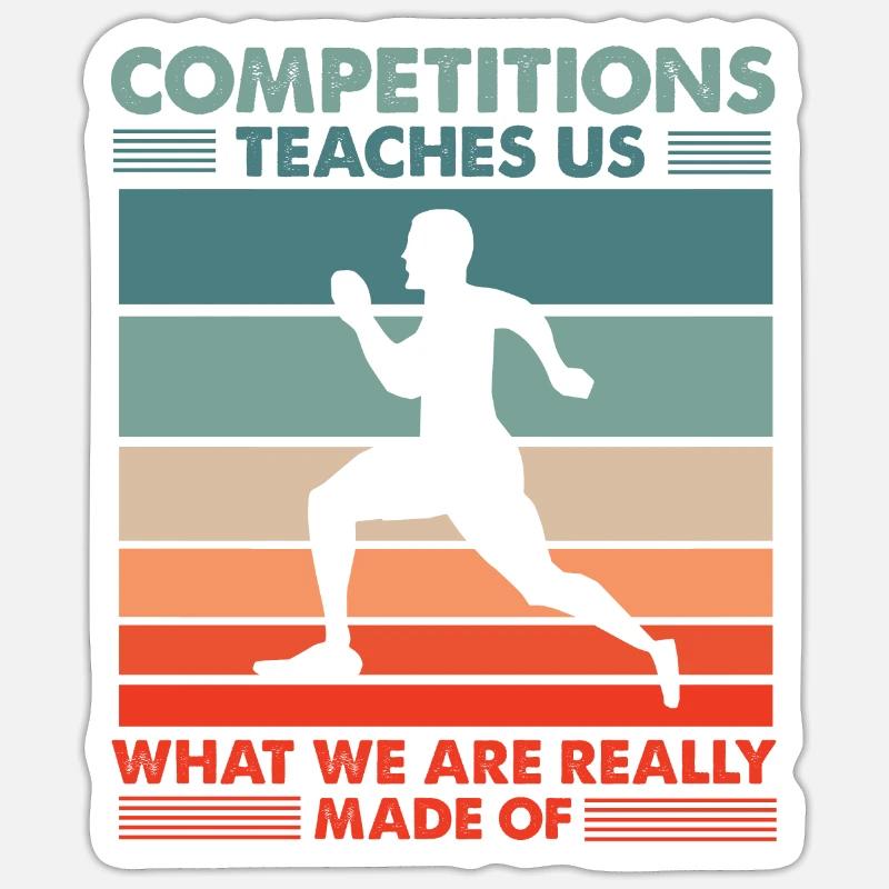 Compétition de course à pied - Sticker taille S (10 x 10 cm) - blanc mat
