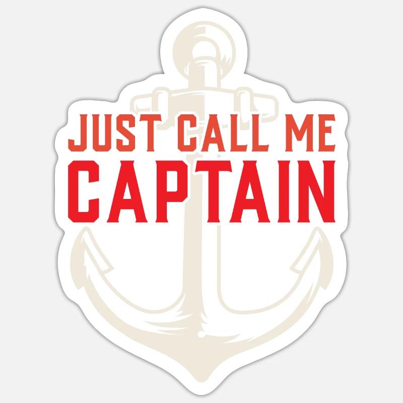 Appelez-moi simplement Captain Ship Boating - Sticker taille S (10 x 10 cm) - blanc mat